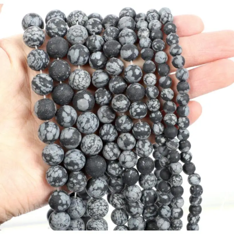 Fashion Natural Stone Frosted snowflake stone Charm Loose Bead DIY Round Beads Jewelry Accessories
Fashion Natural Stone Frosted snowflake stone Charm Loose Bead DIY Round Beads Jewelry Accessories