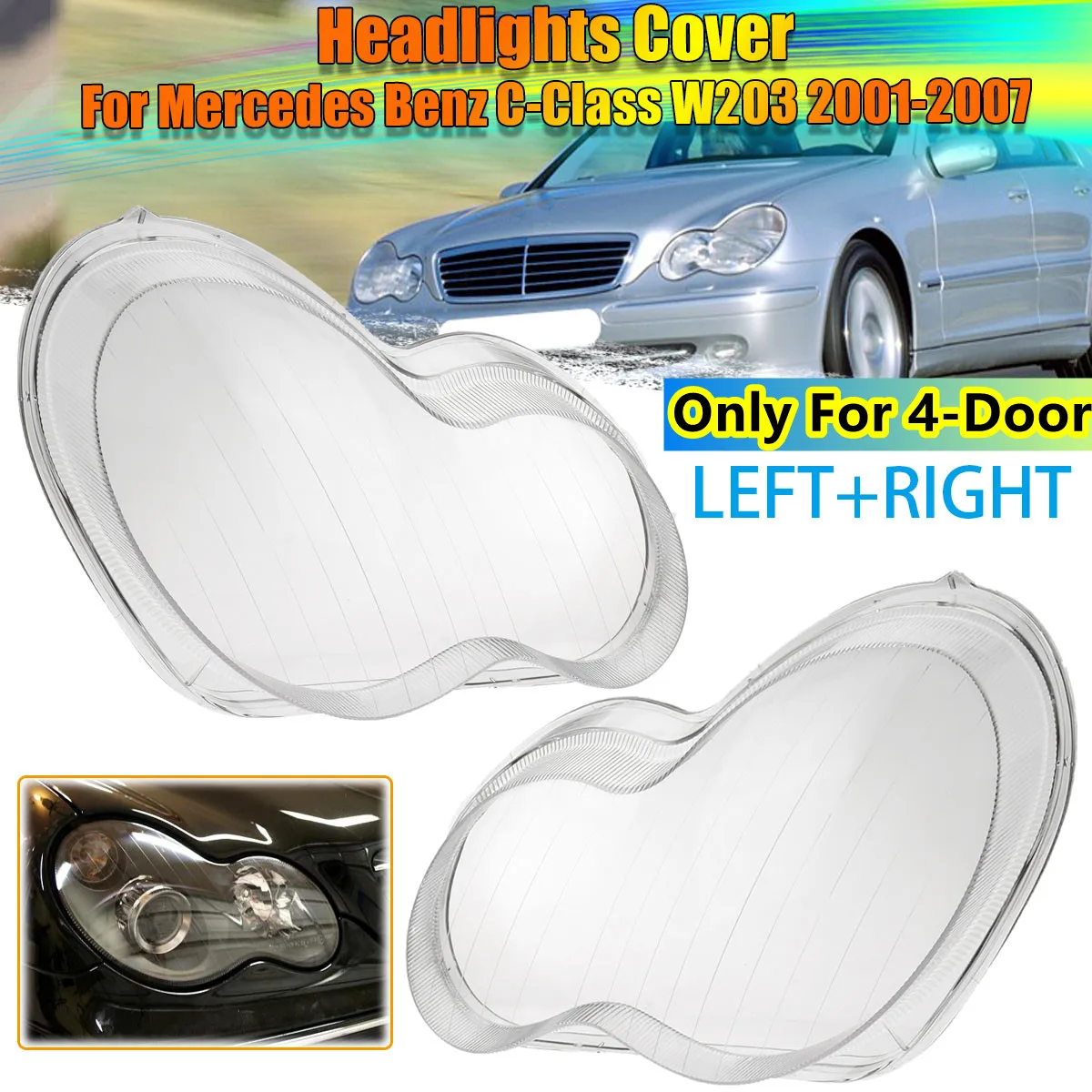 Pair For Benz W203 C-Class C180 C200 C230 C260 C280 2001-2007 Front Headlamp Cover Headlights Shell Cover Transparent Lampshades
Pair For Benz W203 C-Class C180 C200 C230 C260 C280 2001-2007 Front Headlamp Cover Headlights Shell Cover Transparent Lampshades