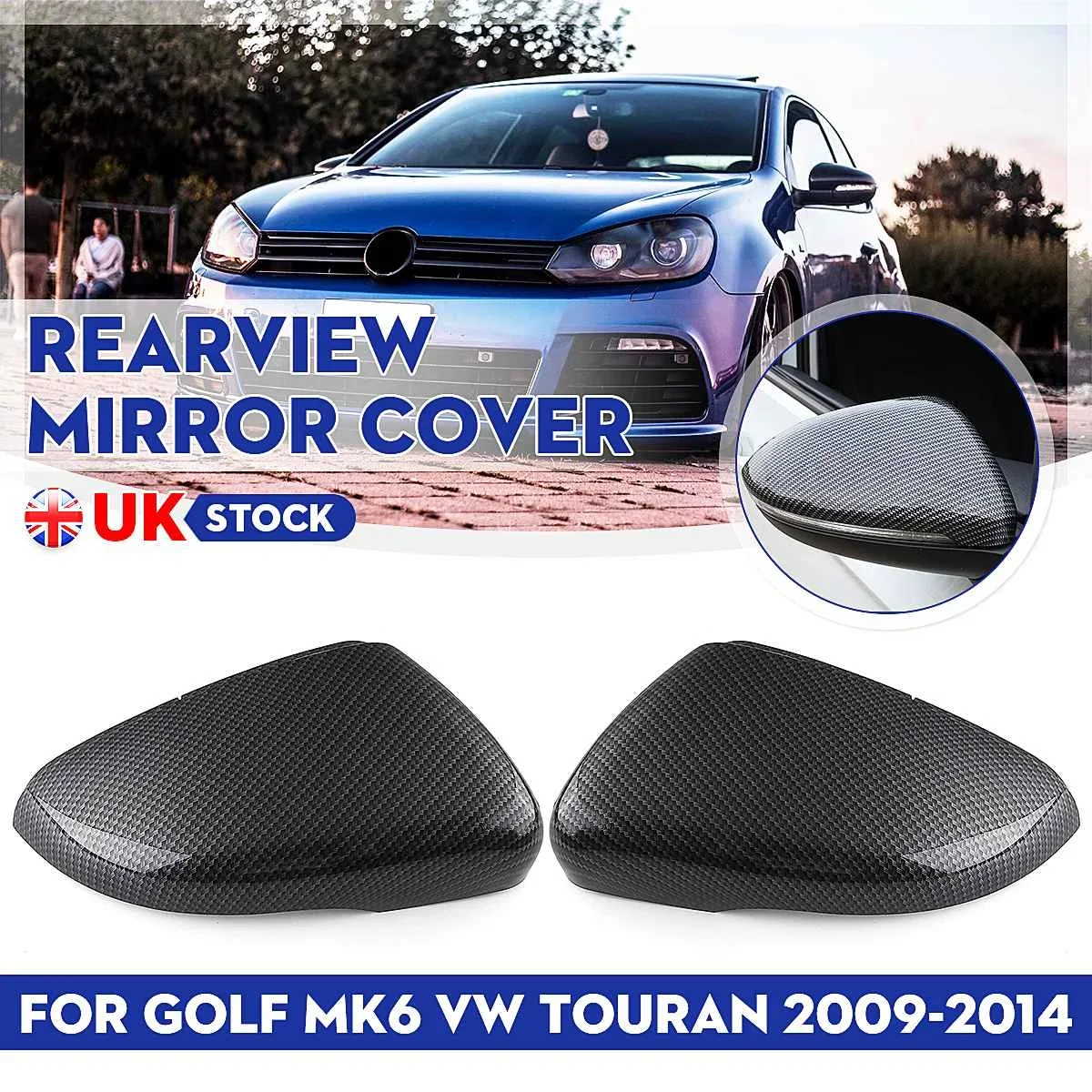 Левая/правая боковая крышка зеркала заднего вида крышка для VW Touran 2010-2014/Golf MK6 2009-2013 наружные детали из углеродного волокна