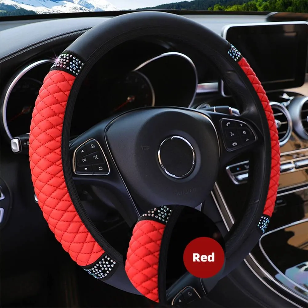 Car Steering Wheel Cover Without Inner Ring 37-38cm Three-dimensional Leather Embroidered Color Diamond-encrusted Breathable
Car Steering Wheel Cover Without Inner Ring 37-38cm Three-dimensional Leather Embroidered Color Diamond-encrusted Breathable