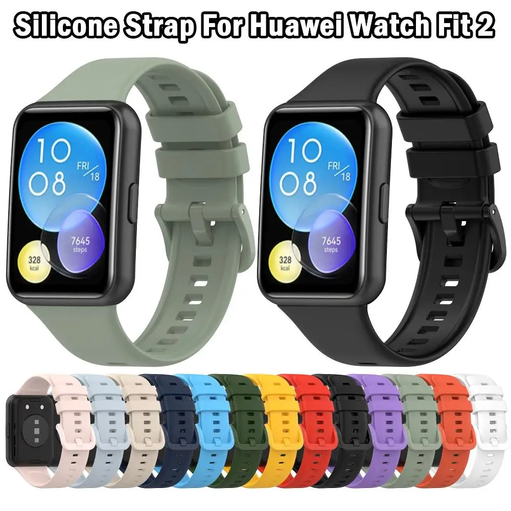 

Сменный силиконовый ремешок для наручных часов, силиконовый ремешок для Huawei Watch Fit 2, ремешок для умных наручных часов с металлической пряжкой, спортивные аксессуары