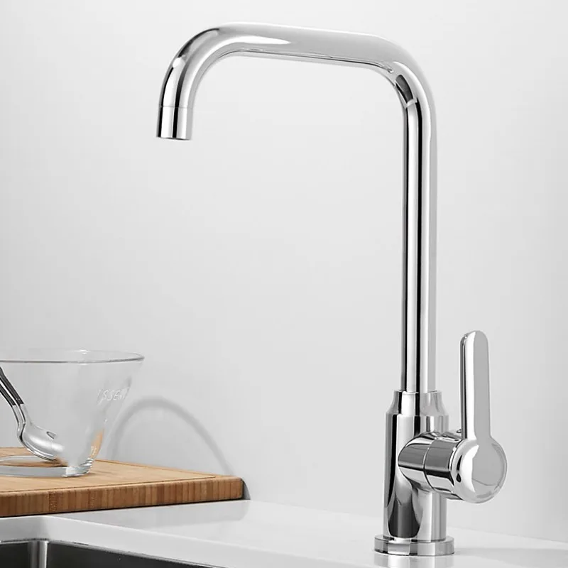 

90 degree bend 304 stainless steel kitchen cold and hot faucet splash proof vegetable wash basin washbasin sink faucet D3