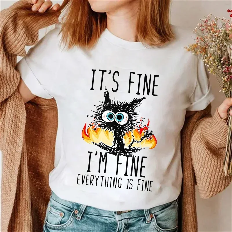 Fashion Trend Women T-shirt Cats Graphic Female T Shirt Casual Harajuku Ladies Tshirts Tops women clothing
Fashion Trend Women T-shirt Cats Graphic Female T Shirt Casual Harajuku Ladies Tshirts Tops women clothing