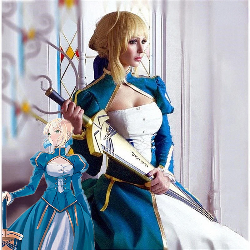 Fate/stay Night Anime Fate Zero Saber Cosplay Arturia Pendragon Blue White Fighting Suit Dress Costume clothes full sets
Fate/stay Night Anime Fate Zero Saber Cosplay Arturia Pendragon Blue White Fighting Suit Dress Costume clothes full sets