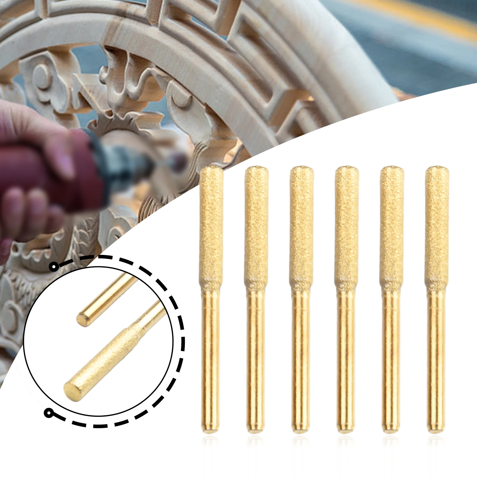 6pc 4mm Diamond Chainsaw Sharpener Burr Stone File 4.8mm/5.5mm Titanium Coated Gold Grinder Chain Saw Drill Grinding Tools Set
6pc 4mm Diamond Chainsaw Sharpener Burr Stone File 4.8mm/5.5mm Titanium Coated Gold Grinder Chain Saw Drill Grinding Tools Set