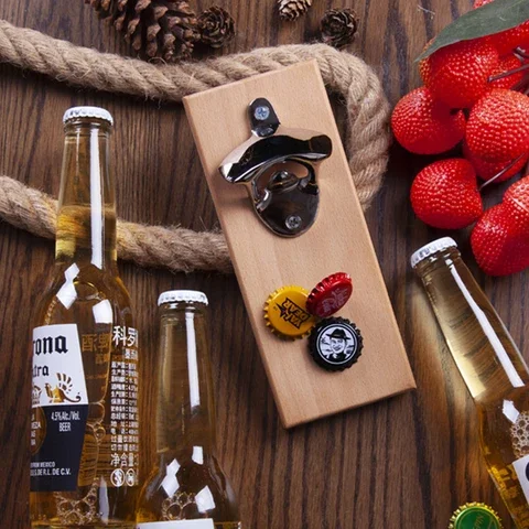 

1pc Vintage Bottle Opener Wall Mounted Wine Beer Opener Tools Bar Drinking Accessories Home Decor Kitchen Party Supplies Gadget