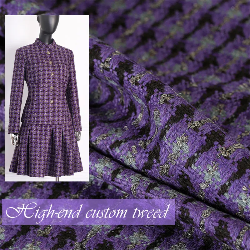 50x150cm Autumn Winter Fashion Wool Blend Woven Purple Houndstooth Grid Fabric High-end Customized DIY Coat Tweed Designer Cloth
50x150cm Autumn Winter Fashion Wool Blend Woven Purple Houndstooth Grid Fabric High-end Customized DIY Coat Tweed Designer Cloth