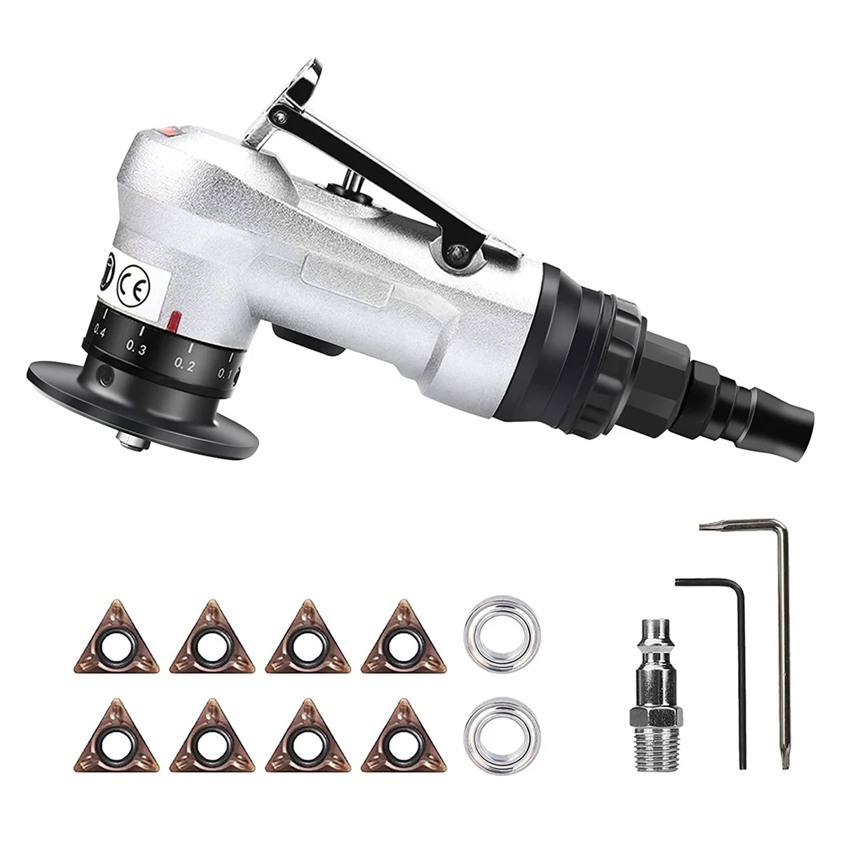 Mini Pneumatic Chamfering Tool with Replace Blades Inserts and Bearings, 45 Degree Air Chamfer Deburring Tool
Mini Pneumatic Chamfering Tool with Replace Blades Inserts and Bearings, 45 Degree Air Chamfer Deburring Tool