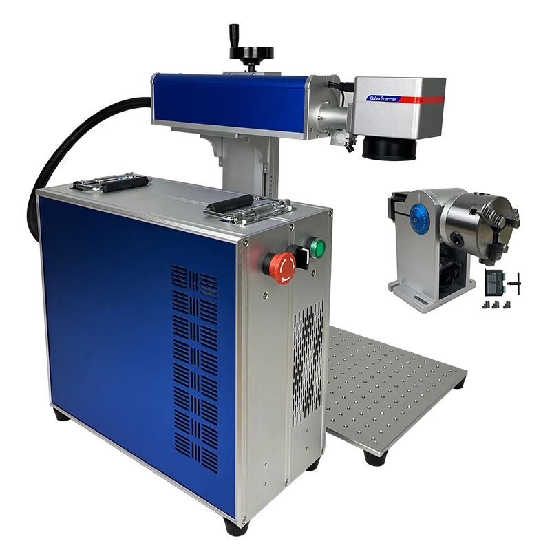 Волоконная лазерная маркировочная машина 20 Вт 30 Вт 50 Вт, ротационный гравер D80 Raycus Jpt, металлическая резка, золото, серебро, медь, нержавеющая сталь