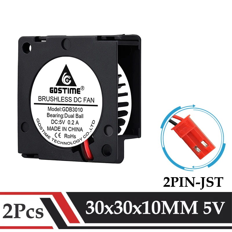2Pcs Gdstime DC 8.4V Fan 30x30x10MM 1 inch Small Mini Blower Cooling Fan 30mm Audio Radiator 3010 Turbo Cooler for 3D Printer
2Pcs Gdstime DC 8.4V Fan 30x30x10MM 1 inch Small Mini Blower Cooling Fan 30mm Audio Radiator 3010 Turbo Cooler for 3D Printer