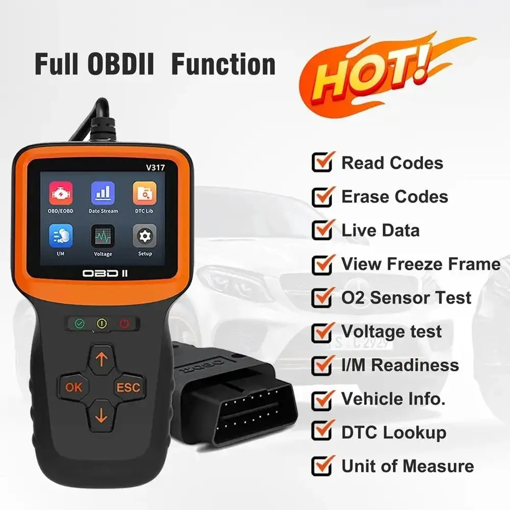 V317 Car Diagnositic Tool OBD2 Eight-Languages Support Nine Standard Protocols of OBD II EOBD
V317 Car Diagnositic Tool OBD2 Eight-Languages Support Nine Standard Protocols of OBD II EOBD