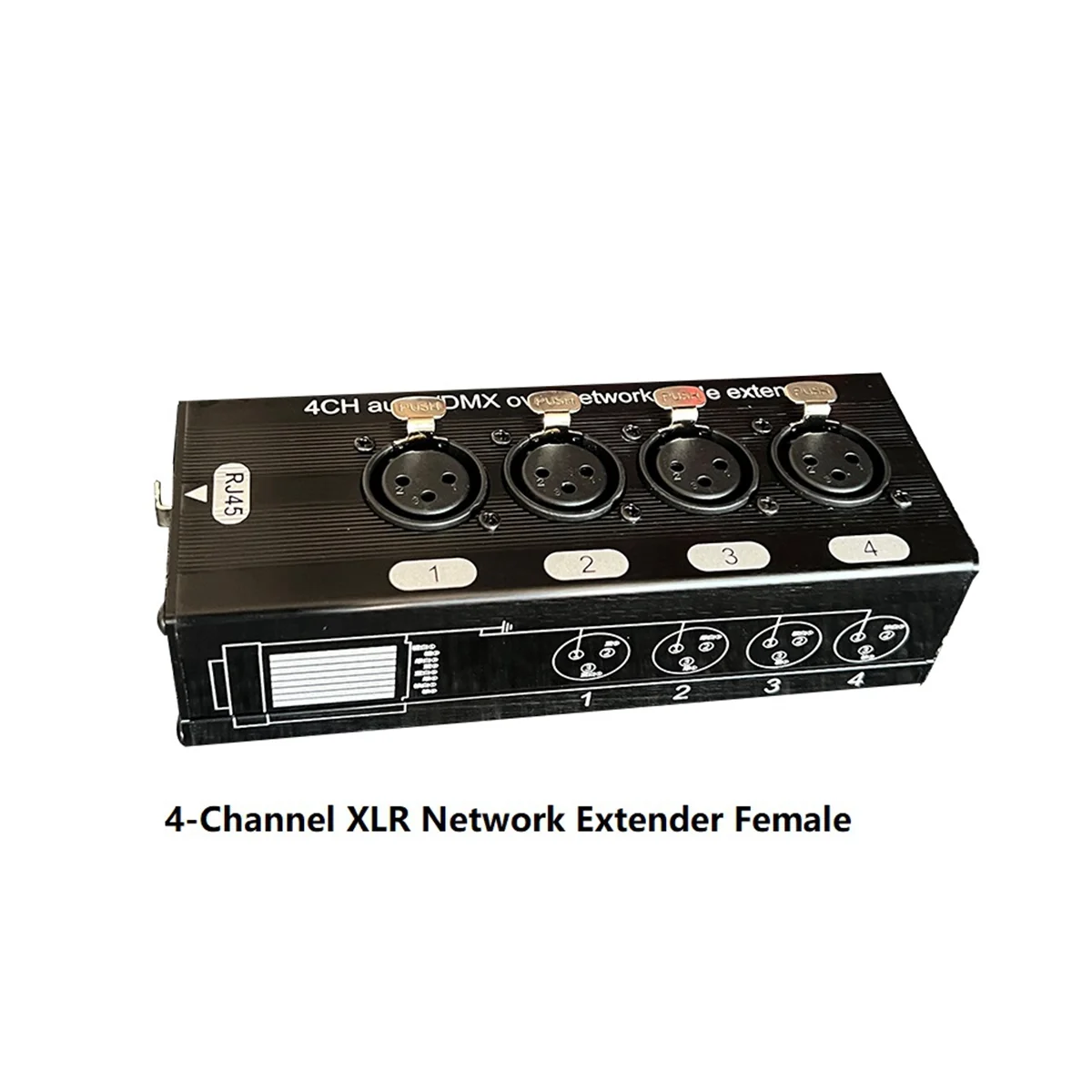1Pair 4-Channel 3-Pin XLR Audio and DMX over Network Cable Extender, DMX512 Network Signal Extender 1 Male+1 Female
1Pair 4-Channel 3-Pin XLR Audio and DMX over Network Cable Extender, DMX512 Network Signal Extender 1 Male+1 Female
