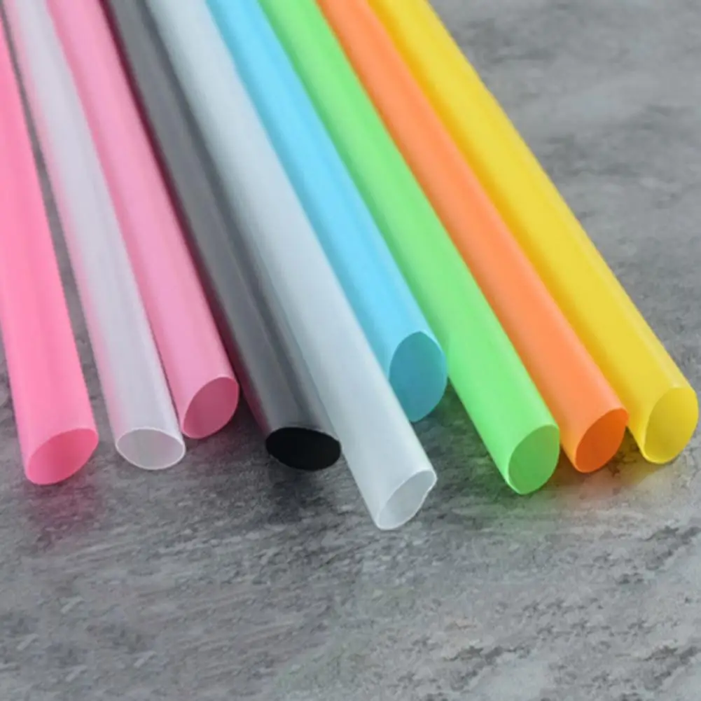 

100Pcs PP Multicolor Disposable Big Tube Juice Sucker Drinking Straws For Water Bottle Shop Supplied Kitchen Accessories