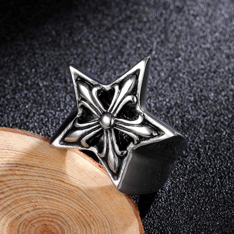 gothic vintage five pointed star ring, hip-hop punk street jewelry ring for man and women, fashion titanium steel accessories
gothic vintage five pointed star ring, hip-hop punk street jewelry ring for man and women, fashion titanium steel accessories