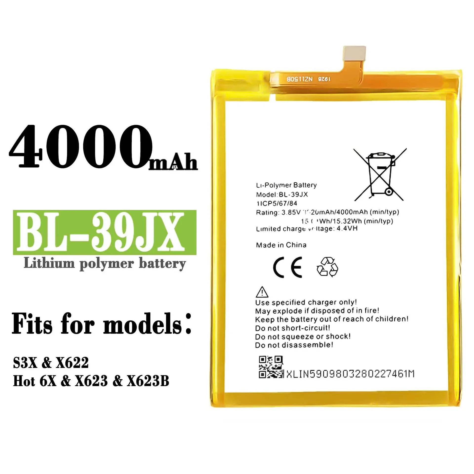 BL-39JX Высококачественная сменная батарея для Infinix X622 S3X X623 мобильный телефон большая емкость Встроенная батарея
BL-39JX Высококачественная сменная батарея для Infinix X622 S3X X623 мобильный телефон большая емкость Встроенная батарея