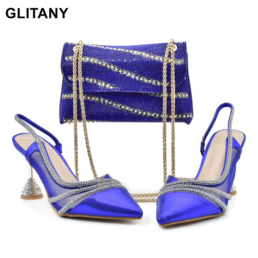 Latest Ladies Shoe and Bags Decorated with Rhinestone Wedding Shoes Bride Pointed Toe Africa Shoe and Bags Set Luxury Shoes
Latest Ladies Shoe and Bags Decorated with Rhinestone Wedding Shoes Bride Pointed Toe Africa Shoe and Bags Set Luxury Shoes