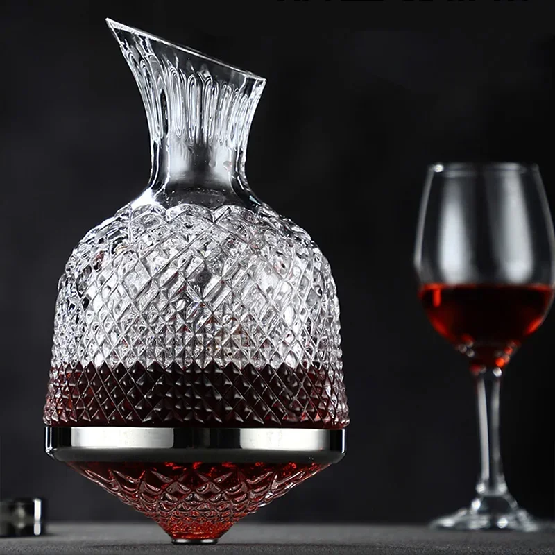 

Хрустальный аэратор для вина подарок 1500 мл стеклянный графин 360 стакан декоративный диспенсер для бутылок Вращающийся Зеркальный стержень