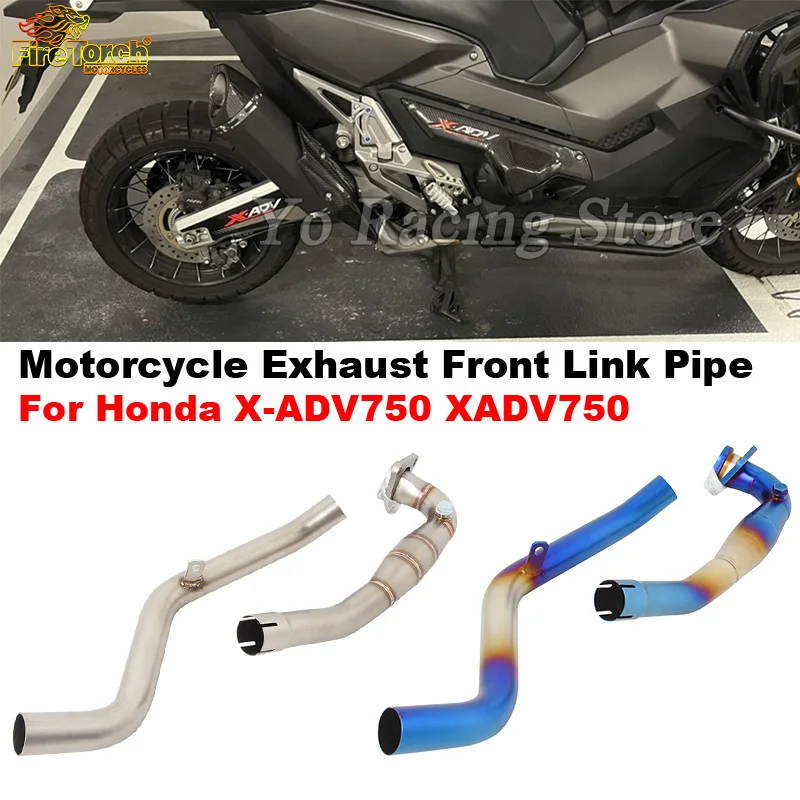 

Motorcycle Exhaust Muffler Moto Escape Modified Stainless Steel Front Middle Link Slip On For Honda X-ADV 750 X ADV750 XADV 750