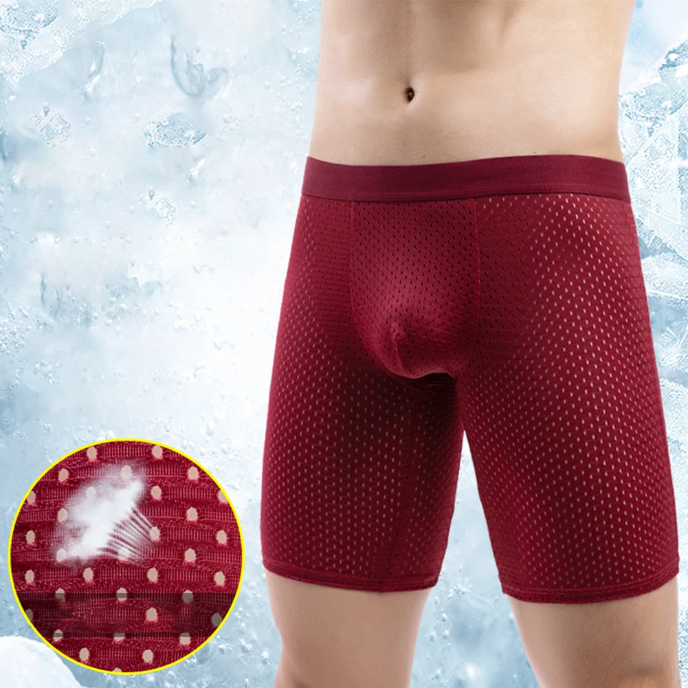 Men Ice Silk Mesh Shorts U Convex Pouch Underwear Long Leg Boxer Shorts Breathable Briefs Underpants Шорты Мужские
Men Ice Silk Mesh Shorts U Convex Pouch Underwear Long Leg Boxer Shorts Breathable Briefs Underpants Шорты Мужские
