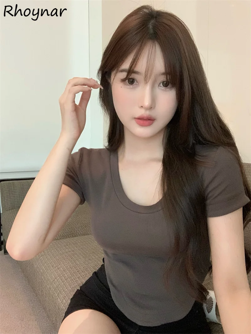 

Прозрачные сексуальные серые футболки, женские модные укороченные топы с круглым вырезом, лидер продаж, облегающие Женские повседневные корейские стильные универсальные шикарные Молодежные мягкие