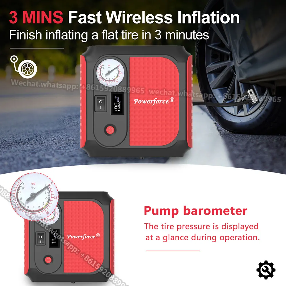 

Four In One Car Jump Starter 16800mAh 600A Power Bank Car Battery Booster Charger Tire Inflator Starting Device