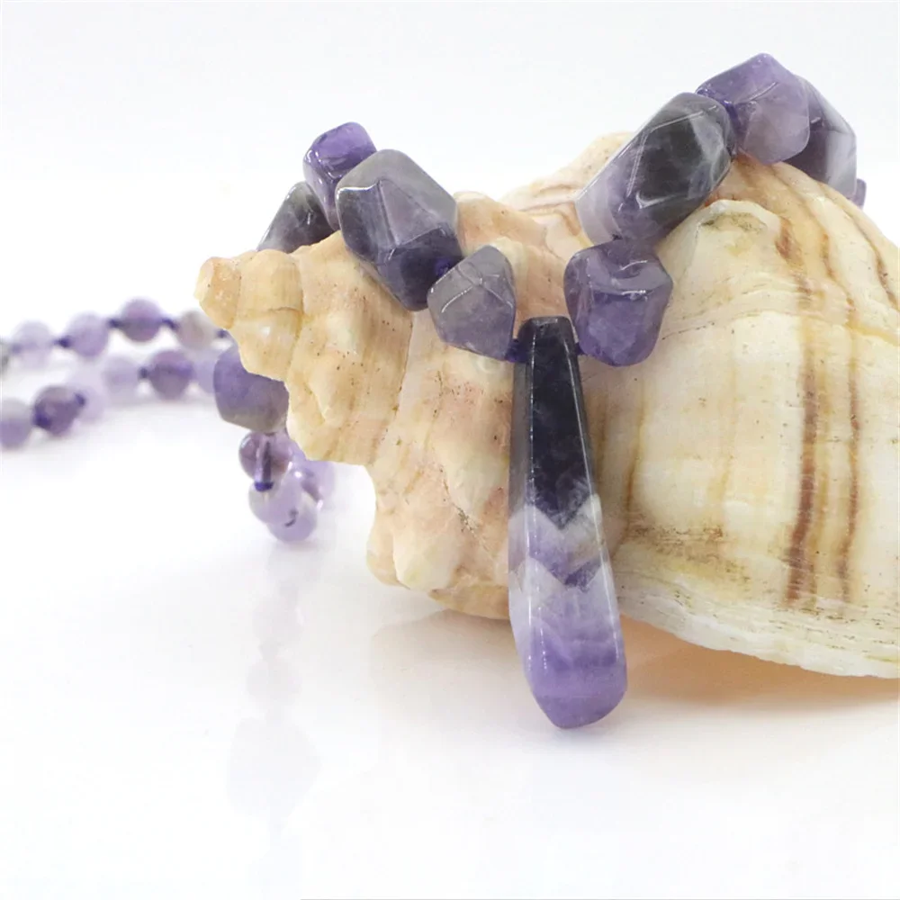 Amethyst Pendant Necklace for Women Gift Natural Stong Handmade Textile Perfect Temperament Jewelry Gathering and Leisure 48cm 
Amethyst Pendant Necklace for Women Gift Natural Stong Handmade Textile Perfect Temperament Jewelry Gathering and Leisure 48cm