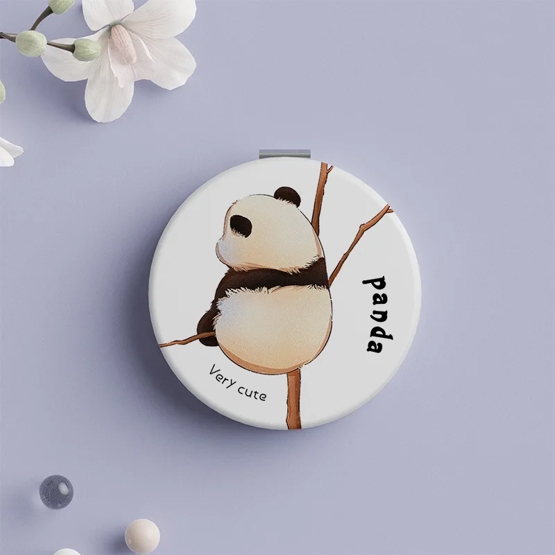 

Cute Panda Makeup Mirror Mini Folding Double-Sided Cosmetic Mirror Portable Square High-Definition Mirror Kawaii Gifts For Girl