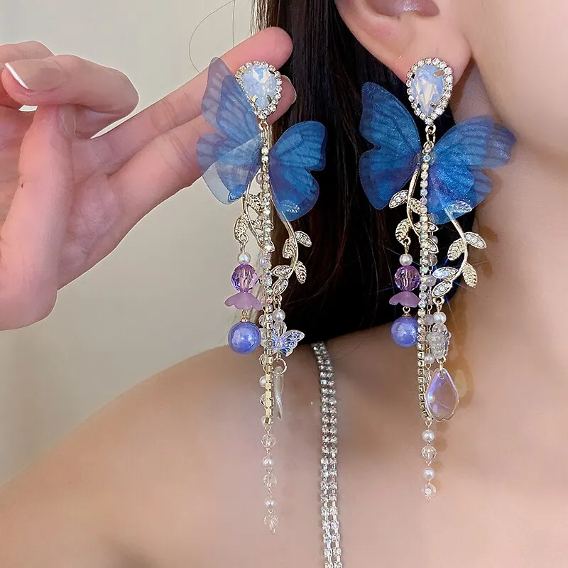 Blue Butterfly Drop Earring for Women Imitation Pearl Crystal Long Tassel Chain Rhinestone Earring Party Wedding Jewelry Gifts 6 Mallzona Sf8bf51e445e2433ba2bb3c1f65f1b7f2L Blue Butterfly Drop Earring for Women Imitation Pearl Crystal Long Tassel Chain Rhinestone Earring Party Wedding Jewelry Gifts Mallzona