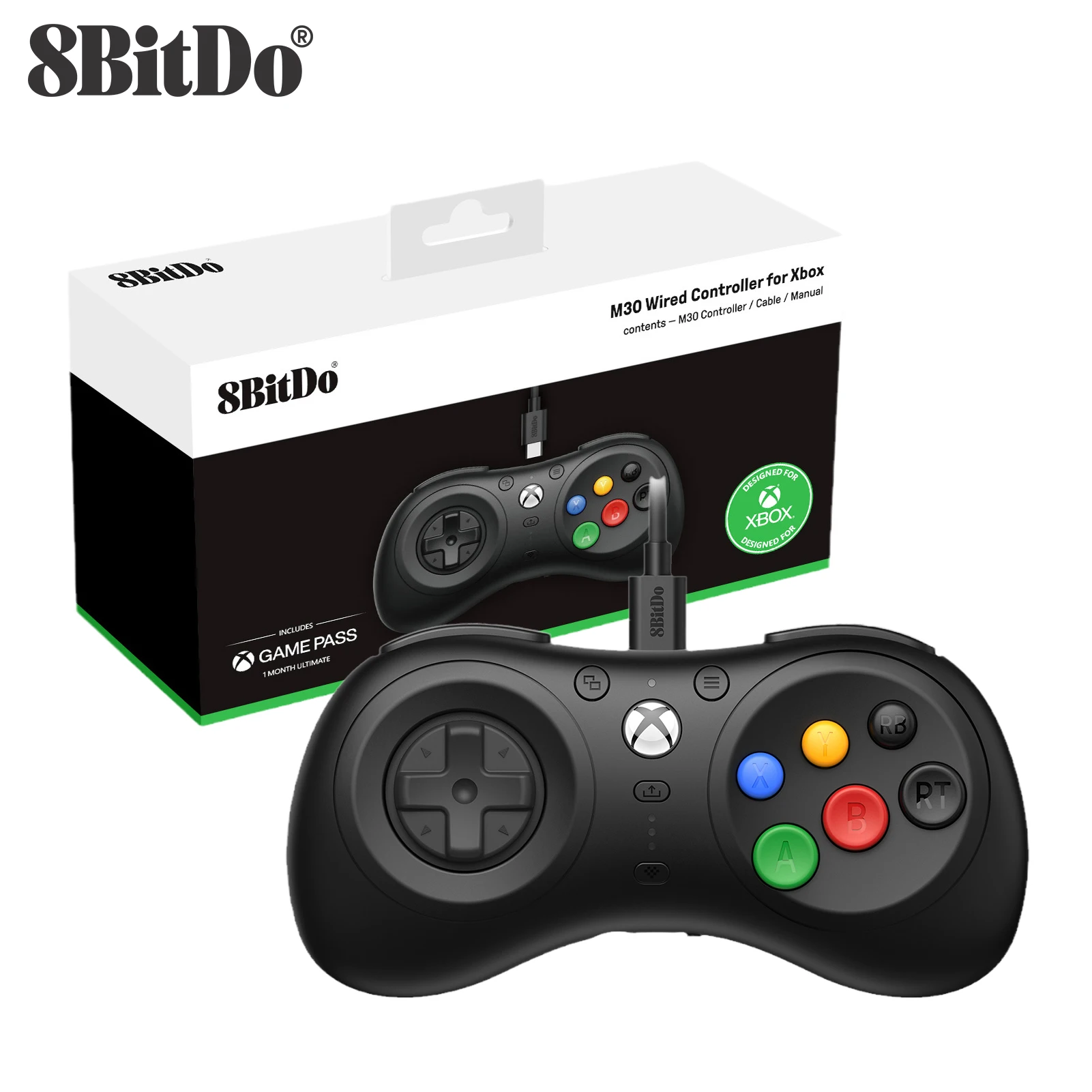 

8BitDo M30 Wired Controller Gamepad for Xbox Series X/S, Xbox One, and Windows with 6-Button Layout - Officially Licensed