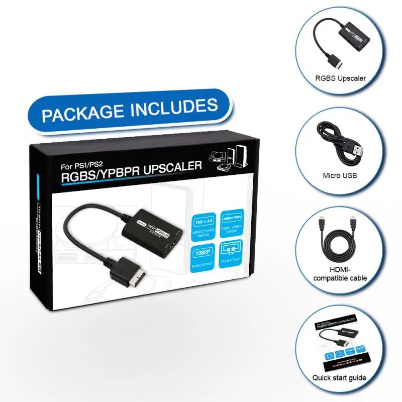 Ретро сканер RGBS YPbPr Upscaler 1080P конвертер адаптер классический PS1 PS Fat PS2 и Slim PS2 игровая консоль
Ретро сканер RGBS YPbPr Upscaler 1080P конвертер адаптер классический PS1 PS Fat PS2 и Slim PS2 игровая консоль