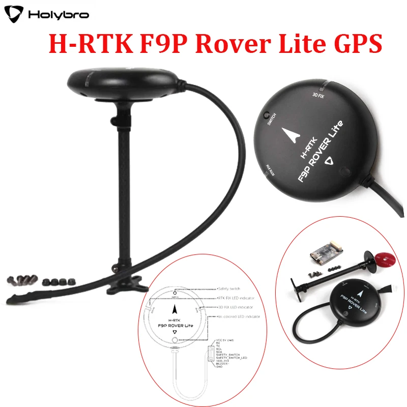 

Holybro H-RTK F9P Rover Lite GPS Module GNSS GLONASS Galileo BeiDou for Pixhawk Flight Controller