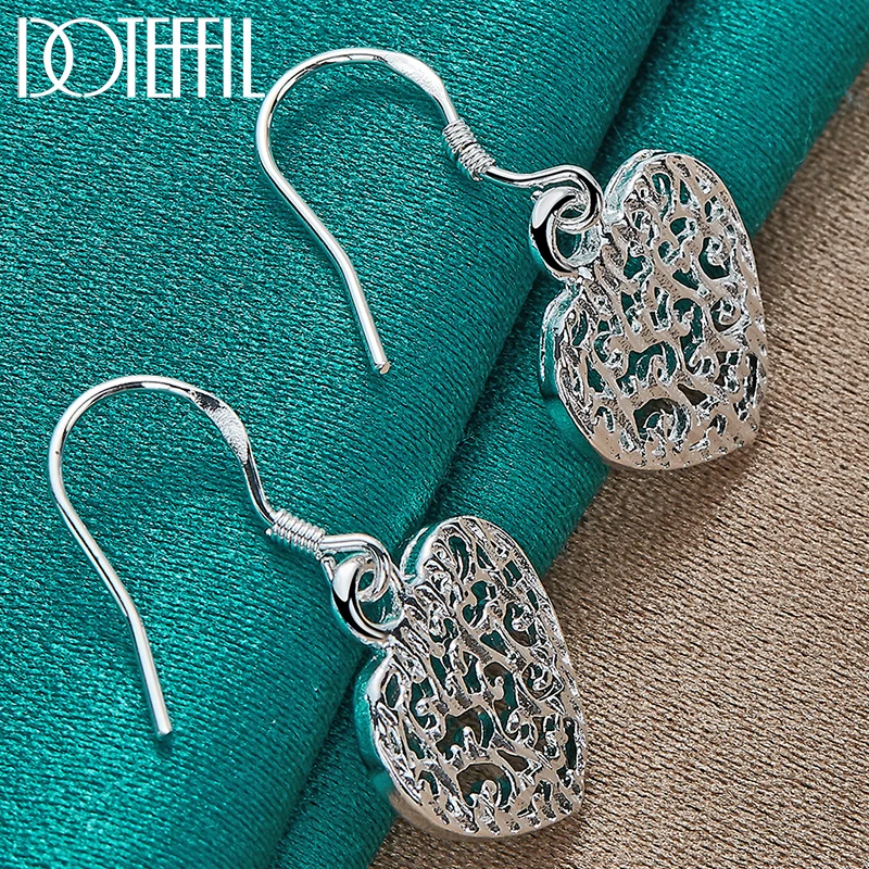 DOTEFFIL 925 Sterling Silver Hollow Pattern Heart Drop Earring For Women Lady Wedding Engagement Party Fashion Jewelry
DOTEFFIL 925 Sterling Silver Hollow Pattern Heart Drop Earring For Women Lady Wedding Engagement Party Fashion Jewelry