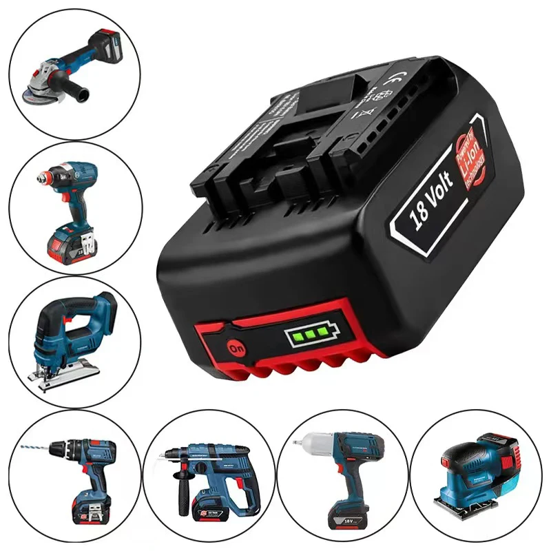 18V 6000mAh lithium-ion rechargeable battery, replacing BOSCH 18V power tool battery Hand drill, impact wrench battery
18V 6000mAh lithium-ion rechargeable battery, replacing BOSCH 18V power tool battery Hand drill, impact wrench battery