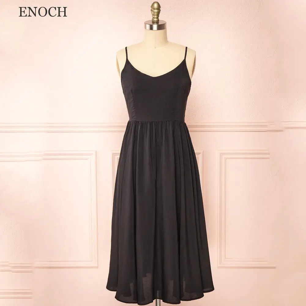 ENOCH Simple O-Neck Sleeveless Cocktail Dresses Spaghetti Straps Backless Little Black Party Dresses Custom Made High Quality
ENOCH Simple O-Neck Sleeveless Cocktail Dresses Spaghetti Straps Backless Little Black Party Dresses Custom Made High Quality