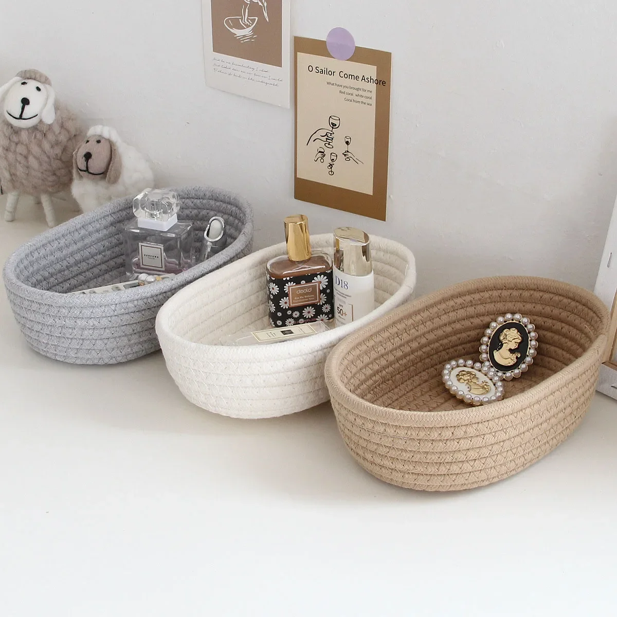Woven Nordic Cotton Rope Storage Baskets Organize Boxs Desktop Sundries Organize Basket Sundries Key Cosmetics Storage
Woven Nordic Cotton Rope Storage Baskets Organize Boxs Desktop Sundries Organize Basket Sundries Key Cosmetics Storage