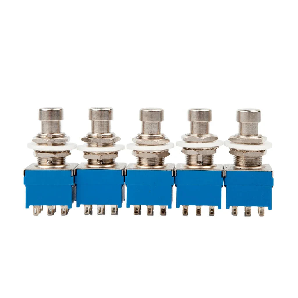 

5PCS Guitar Pedal Switches Foot Metal Switch 9 Pin 3PDT Guitar Effects Pedal Box Stomp Foot Metal Switch True Bypass