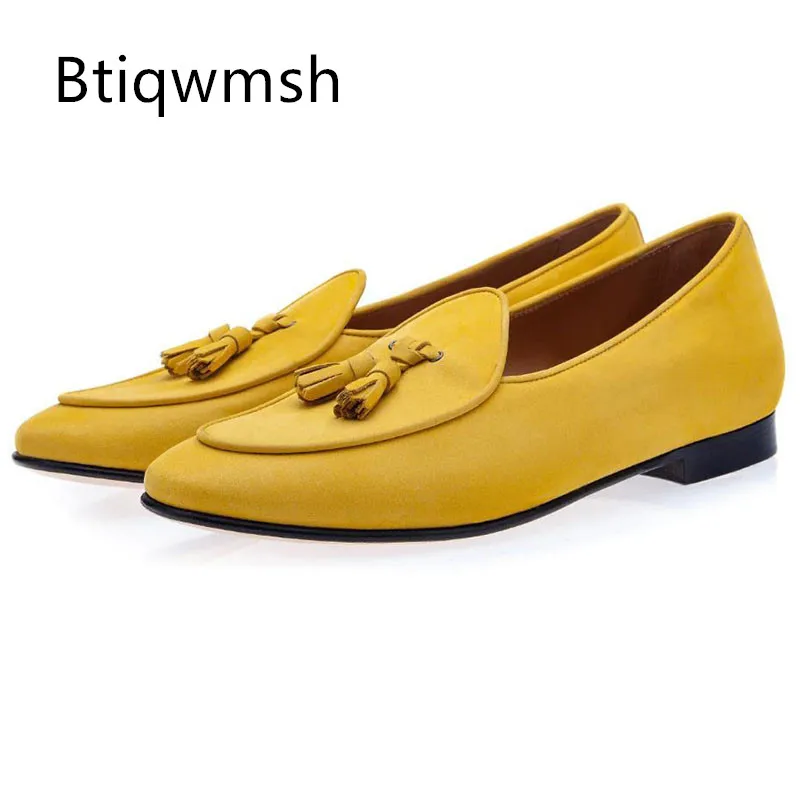 Yellow Suede Tassel Shoes Man Pointed Toe Orange Leather Flats Male Fashion Loafer Shoes
Yellow Suede Tassel Shoes Man Pointed Toe Orange Leather Flats Male Fashion Loafer Shoes