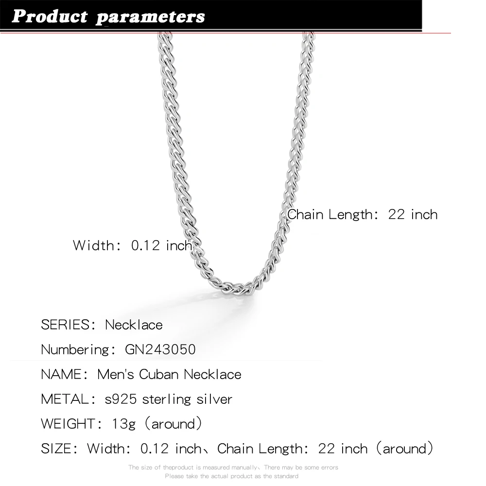 Fashion Temperament Cuban Chains Necklace for Men's 925 Sterling Silver Long Chain Choker Men Collar on Necklace Pendant 2 Mallzona Sf8c89b8eb31d4fada60ed88f628348e4I Fashion Temperament Cuban Chains Necklace for Men's 925 Sterling Silver Long Chain Choker Men Collar on Necklace Pendant Mallzona