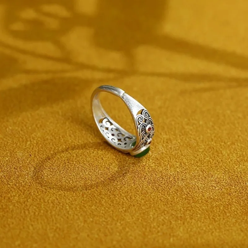 Bagues à motif creux simple pour femmes, cuivre rétro, index ouvert, gothique, accessoires de bijoux pour filles, cadeau de vacances, mode 5