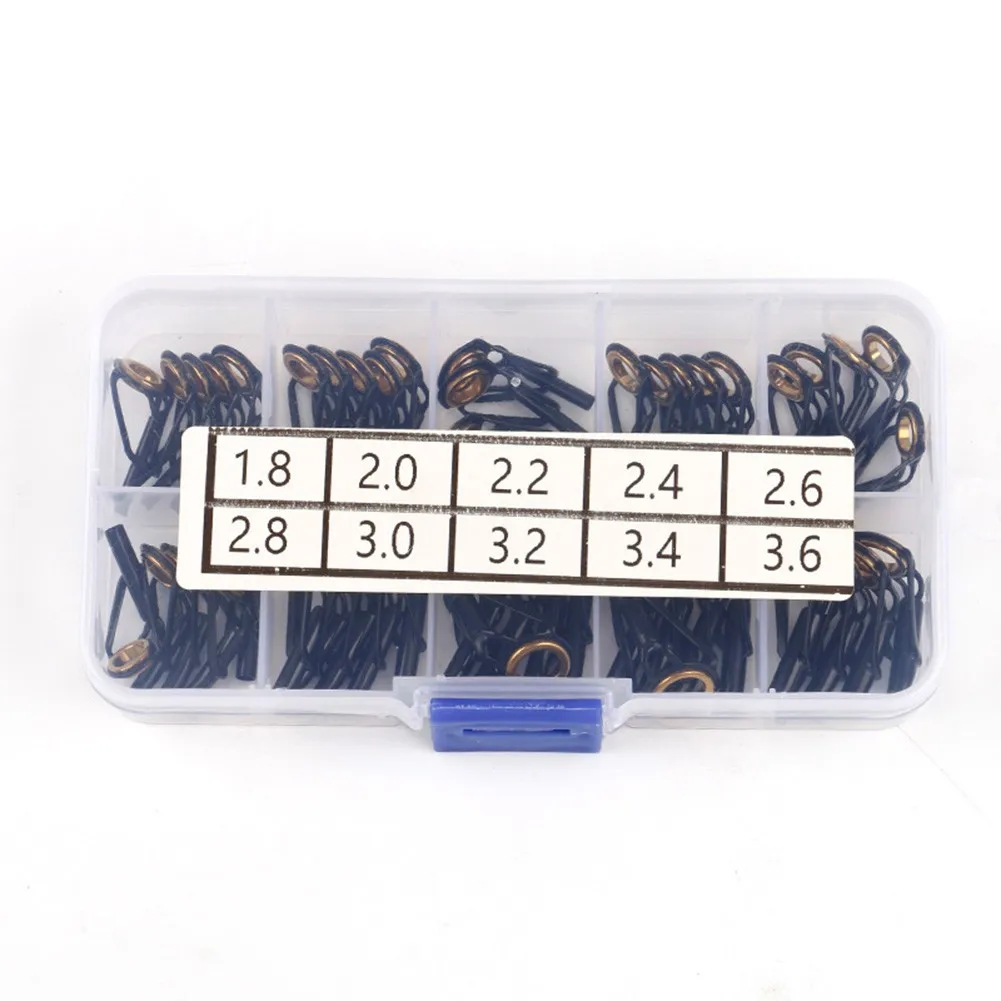 50pcs Ceramic Fishing Rod Guides Tips Stainless Steel Top Eye Rings Line Repair Kit 10 Sizes Set DIY Fishing Tackle Accessories
50pcs Ceramic Fishing Rod Guides Tips Stainless Steel Top Eye Rings Line Repair Kit 10 Sizes Set DIY Fishing Tackle Accessories