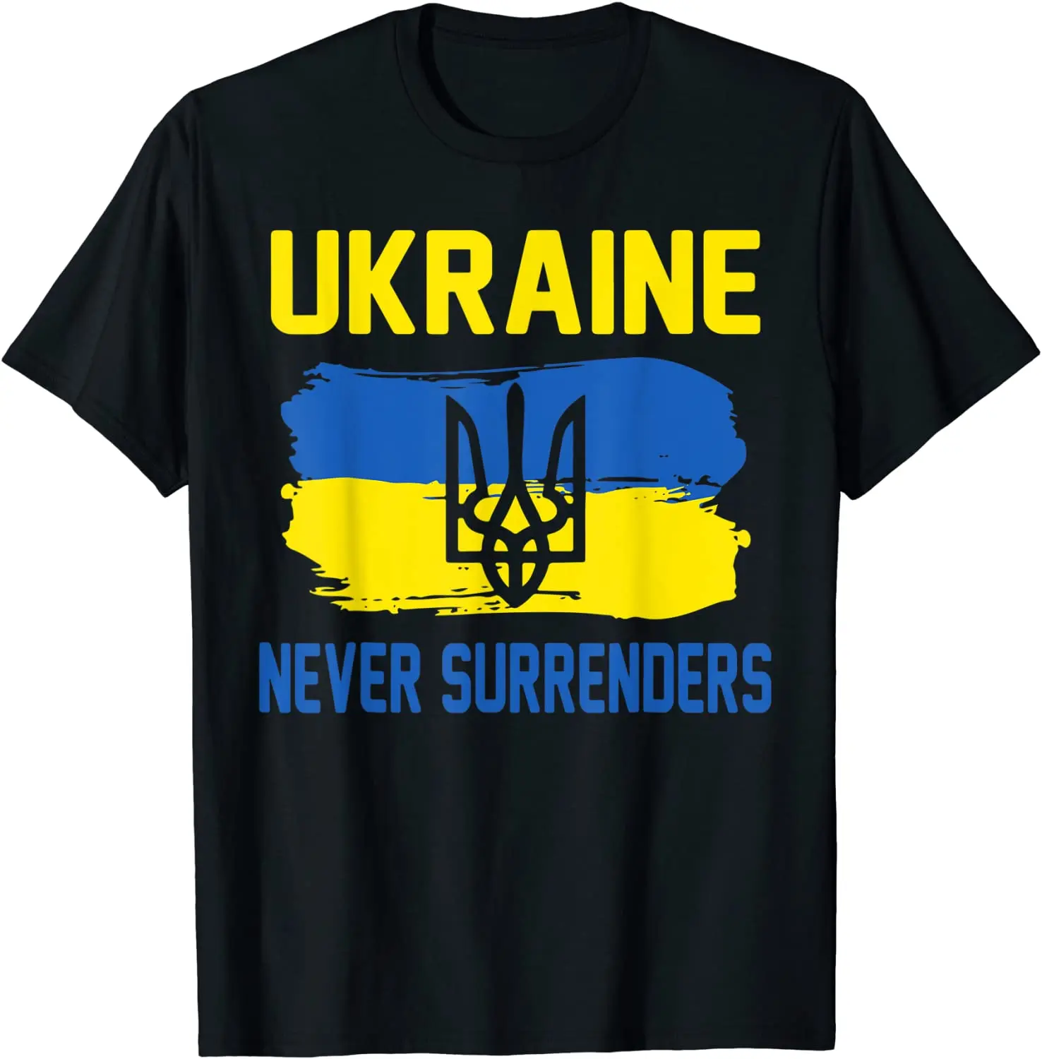Ukraine Never Surrenders Ukrainian Coat of Arms Flag T-Shirt Short Sleeve Casual 100% Cotton O-Neck Shirts
Ukraine Never Surrenders Ukrainian Coat of Arms Flag T-Shirt Short Sleeve Casual 100% Cotton O-Neck Shirts