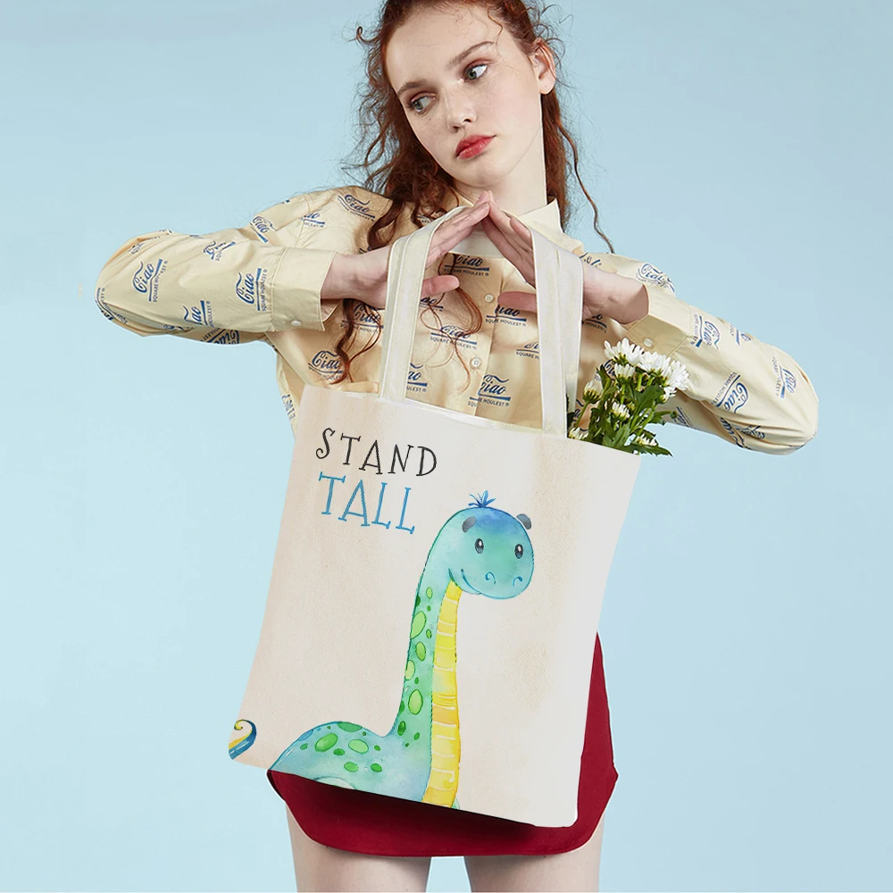 Dinosaur Tyrannosaurus Triceratops Casual Cute Cartoon Women Shopping Bags Animal Canvas Supermarket Shopper Bag Tote Handbag
Dinosaur Tyrannosaurus Triceratops Casual Cute Cartoon Women Shopping Bags Animal Canvas Supermarket Shopper Bag Tote Handbag
