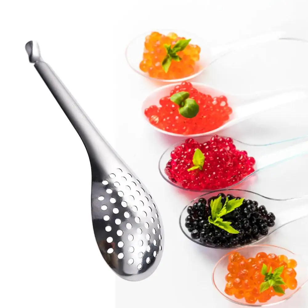 

Creative 56 Holes Acrylic Molecular Cuisine Caviar Spoon Useful Kitchen Cooking Gadgets Colander Egg Yolk Caviar Colander
