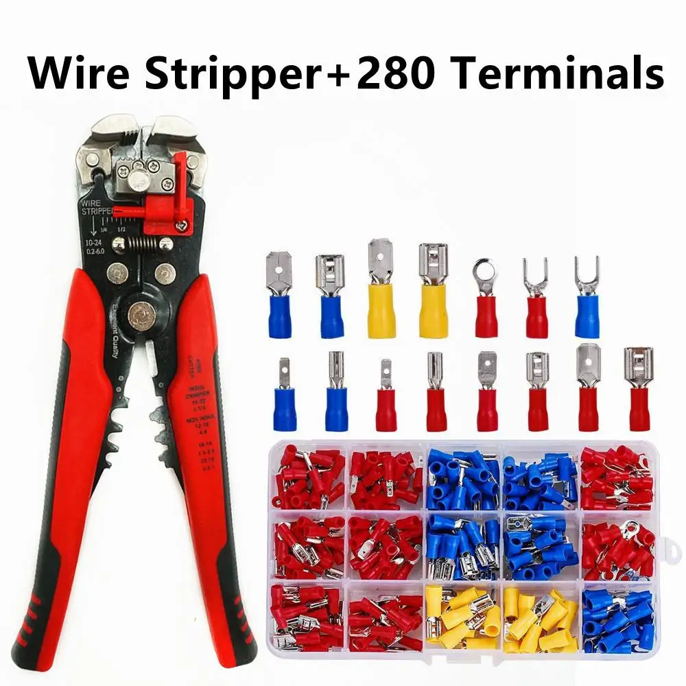 280 PCS Insulated Wire Electrical Connectors Assortment - Fork, Ring, Spade, Quick Disconnect - Crimp Marine Automotive Cable Te
280 PCS Insulated Wire Electrical Connectors Assortment - Fork, Ring, Spade, Quick Disconnect - Crimp Marine Automotive Cable Te