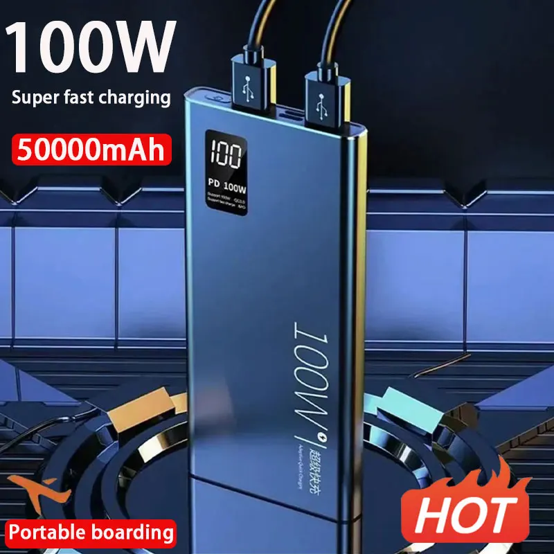 100W Super Fast Charging Power Bank 50000Amh Power Bank Compact Upgraded Portable Power Bank Suitable for Xiaomi Huawei Samsung
100W Super Fast Charging Power Bank 50000Amh Power Bank Compact Upgraded Portable Power Bank Suitable for Xiaomi Huawei Samsung