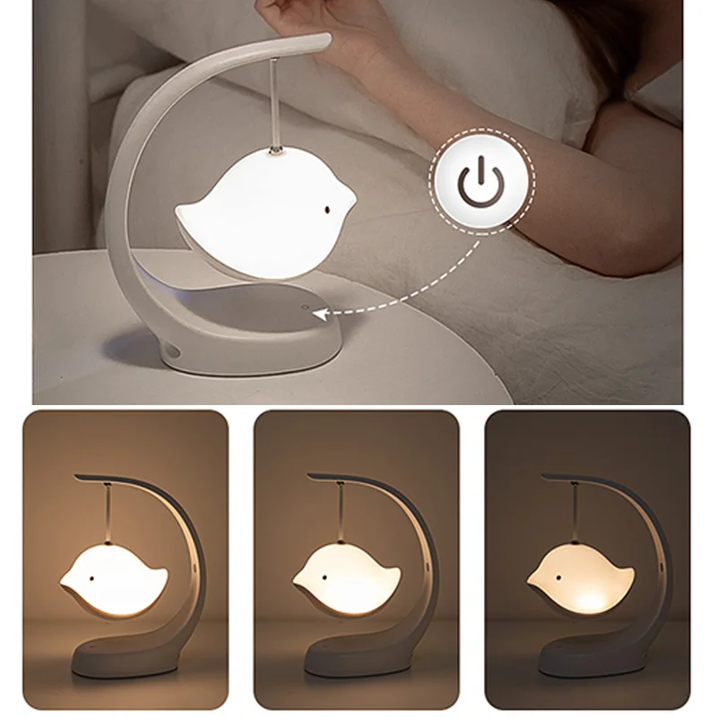 

LED Night Light Bluetooth Speaker USB Multi-Color Stepless Dimming Cute Bird Lamp For Baby Children Kids Bedroom Decoration Gift