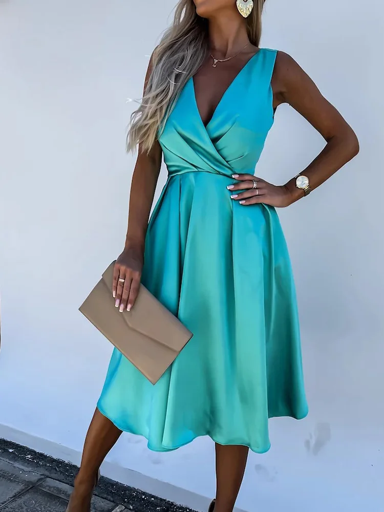 Loungewear Zipper Party Dress Women Summer Solid Simple Sleeveless Loose 2023 Deep V-Neck Ladies Dress Streetwear Dropshipping
Loungewear Zipper Party Dress Women Summer Solid Simple Sleeveless Loose 2023 Deep V-Neck Ladies Dress Streetwear Dropshipping