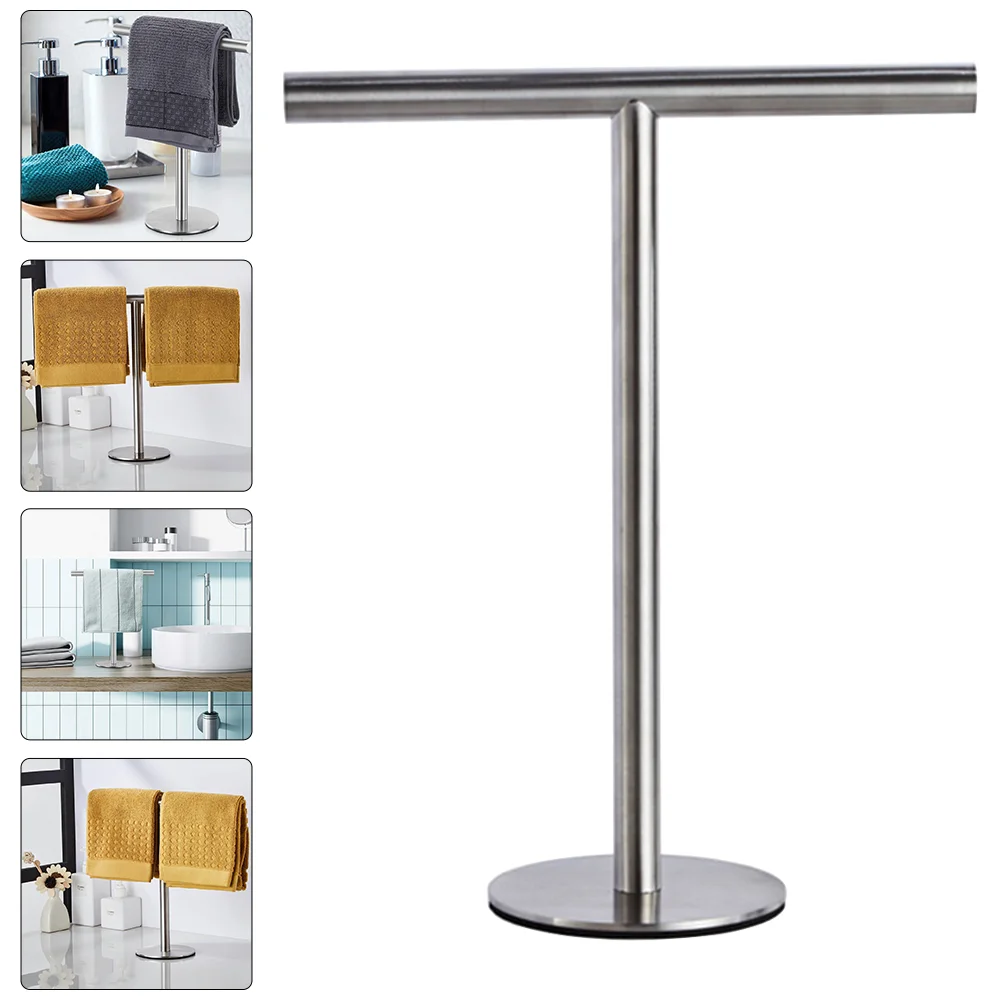 Hand Towel Holder Stand with Base 304 Stainless Steel T- shape Towel Rack Free- standing for Bathroom Vanity Countertop
Hand Towel Holder Stand with Base 304 Stainless Steel T- shape Towel Rack Free- standing for Bathroom Vanity Countertop