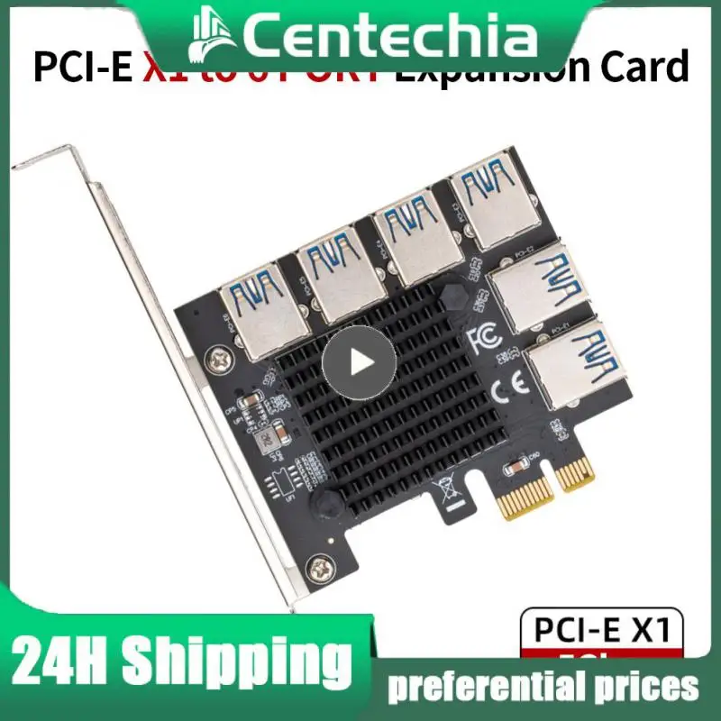 

PCI-E To PCI-E Adapter 4X 1 ToI-Express Slot 1x To 6x USB3.0 Special Riser Card Extender PCIe Converter For BTC Miner Minin