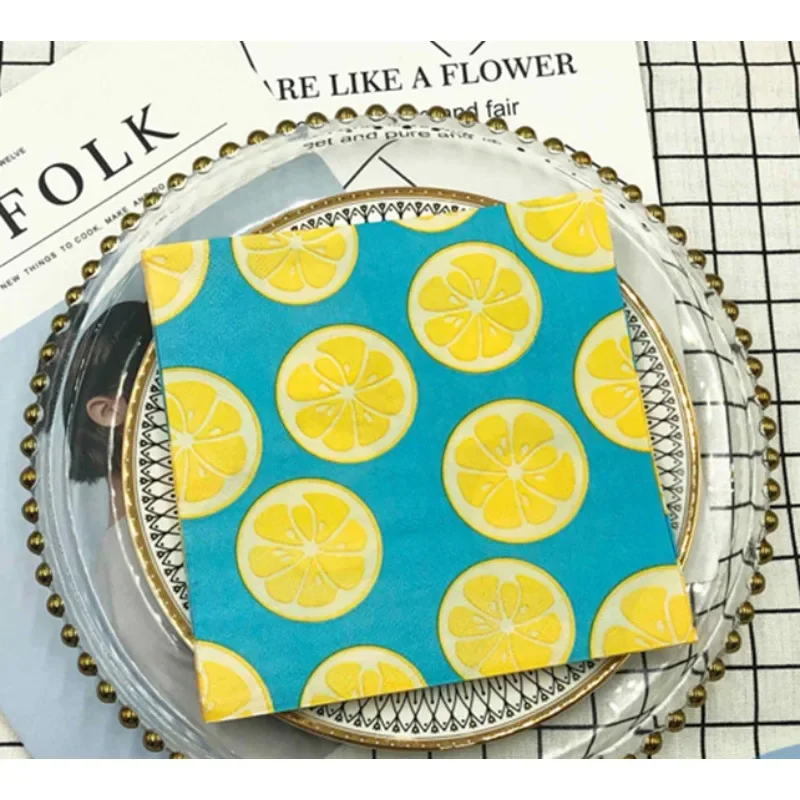 Printed Napkin Fresh Lemon Colorful Paper Napkins Hotel Wedding Party Placemat Paper Enlarged Thickened Square Tissue Paper 20pc
Printed Napkin Fresh Lemon Colorful Paper Napkins Hotel Wedding Party Placemat Paper Enlarged Thickened Square Tissue Paper 20pc